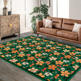 Garvee Floral Rug 5x7 Washable Non Slip Boho Soft Bedroom Area Rug Green - Green