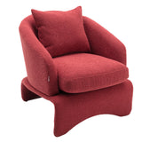 Garvee Modern Accent Chair With Curved Edges Metal Back Upholstered Leisure Chair For Living Room Bedroom Office Kids Room 27.95"Hx27.17"Wx27.56"D Red One Size