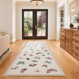 Garvee Butterfly Area Rug 2x6, No Slip Washable Rug, Modern Bedroom Rug Under Bed, Low-Profile Carpet, Apricot - Apricot