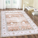 Garvee Area Rug 5x7 Machine Washable Rug Vintage Distressed Area Rugs Indoor Floor Cover Carpet Rug Soft Velvet Mat Foldable Accent Rug for Living Room Bedroom Dining Room, 5' x 7', Light Brown Tones - Light Brown Tones