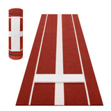 Garvee 10 x 3 ft Softball Pitching Mat,Baseball Practice Mat with Rubber Base and Denser Anti-Fade Turf for Outdoor and Indoor Use, Red - Red