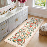 Garvee Bathroom Runner Rug 2x6 Machine Washable Non-Slip Kitchen Runners for Hallways Soft Low Pile Lightweight Long Carpet Rugs Farmhouse Indoor Floor Mat Beige - Beige