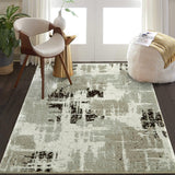 Garvee Modern Abstract Area Rug 10x13 Large Area Rug Contemporary Area Rug Geometric Distressed Rug Indoor Non Shedding Floor Carpet for Bedroom Living Room Nursery - Gray