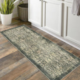 Garvee 2x6 Washable Runner Rug Modern Distressed Abstract Non Slip Floor Carpet Green - Green