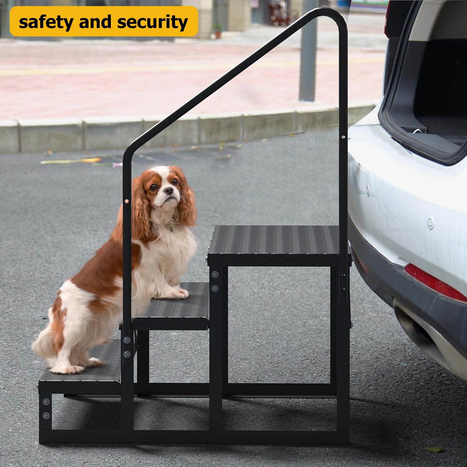 GARVEE 3-step portable stairs for pet vehicle access and outdoor safety support