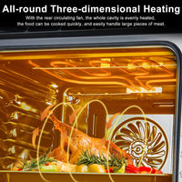 24 Inch 70L Single Wall Oven with 5 Modes, Mechanical Knobs