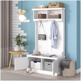 Garvee Storage Shoe Bench Entryway Hallway Cabinet One Size White