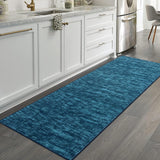 Garvee Modern Solid Indigo 2x8 Hallway Runner Washable Rug Entryway Runner Rug Low Pile Non Slip Kitchen Rug Soft Indoor Laundry Runner Rug for Living Room Bedroom Bedside Dining Room Blue - Indigo