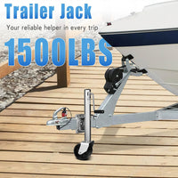 6-inch Dual Wheels Trailer Jack, 13" Lift Heavy Duty, 1500 lbs Trailer Jack for RV, Boat, Trailer and More