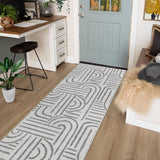 Garvee Modern 2x6 Abstract Kitchen Runner Rug Non Slip Soft Long Carpet for Hallways Bedroom Bathroom Grey - Gray