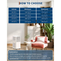 Garvee 8,000 BTU Drainage-free Portable Air Conditioner for Indoor Rooms, 3-In-1 AC Unit for Bedroom 150 Sq.Ft, Dehumidifier, Fan, Sleep Mode, 24 Timer, Remote Control, Window Kits Included