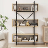 Garvee 6 Tier Industrial Bookshelf with Storage, 71.3 Inch Tall, MDF & Metal Frame, Open Display, Anti-Tipping, Adjustable Feet, Living Room, Bedroom, Home Office - Wood