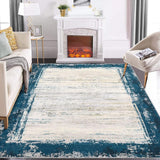 Garvee Washable Bordered Area Rugs 5x7 Non Slip Living Room Rug Modern Printed Bedroom Rug Indoor Contemporary Floor Carpet Non Shedding Throw Carpet for Nursery Dining Room Home Office Teal - Teal