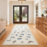 Garvee Area Rug 2x6 No Slip Washable Modern Butterfly Pattern Low-Pile Khaki for Living Room Bedroom Dining Room - Khaki