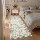 Garvee Vintage Floral Runner Rug 2x6 Washable Non-Shedding Low Pile Entryway Hallway Carpet Beige - Beige