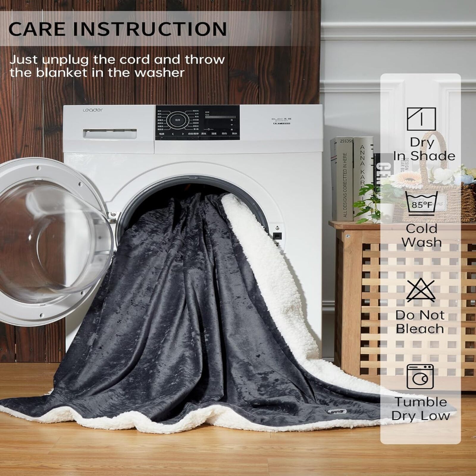 Garvee Electric Blanket King Size with Dual Controls, 4 Heat Settings & 10H Auto Off, Velvet Soft Heating Blankets, ETL Certified, Heated Blanket King Size, Machine Washable, 90"x100" Grey