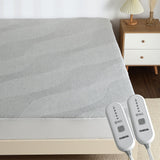 Garvee Heated Mattress Pad Queen Size Dual Control, Soft Breathable Electric Mattress Pad with 5 Heat Settings & 10 Hours Auto Shut-Off, Deep Pocket Electric Bed Warmer with Overheat Protection - Gray