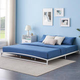 Garvee 6 Inch King Size Bed Frame, Low Profile Platform King Bed Frame, Heavy Duty Metal King Size Bed Frame with Steel Slat Support, No Box Spring Needed, Easy Assembly, White - White(6inch)