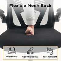 Garvee Ergonomic Office Chair, 300 LBS Capacity, High Back Mesh Desk Chair with Wheels, Flip-Up Armrests, Comfortable Lumbar Support Gaming Chairs for Home Office, Bedroom, Study, Black