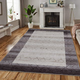 Garvee Area Rug 5x7 Washable Brown Stain-Resistant Low-Pile Rug for Living Room Bedroom - Brown