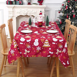 Garvee Table Cloth Rectangle Table Waterproof Fabric Dining Table Cover Farmhouse Tablecloth Party Decorations Stain Resistant Red|Snow, 60''x84''
