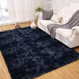 Garvee Fluffy & Sheepskin Navy Blue 6×9 Area Rugs Shaggy Rug for Bedroom Fuzzy Rug Living Room Rugs Non-Slip Rug for Living Room Bedroom Dining Room Office Plush Rug - Navy Blue