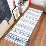 Garvee Boho Blue 2x8 Long Hallway Runner Rug Kitchen Rug Runner Moroccan Area Rug Mat Boho Farmhouse Washable Runner Rug Mat for Living Room Entryway Hallway Laundry - Blue