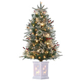 Garvee 3 FT Christmas Tree, Pre-Lit Christmas Tree with 78 LED Lights, Battery-Powered，Artificial Christmas Tree with Illuminated Base, Ideal Decor for Christmas Celebrations - Snowelk-1 Pack