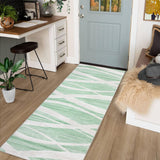 Garvee Modern Abstract Runner Rug 2x6 Washable Low Pile Non-Slip Green - Green