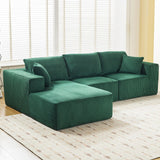 Garvee 108" Modular Sectional Sofa Cloud-Like L-Shaped Couch with Chaise Lounge Convertible Compression Sleeper No Assembly Required Corduroy Fabric for Living Room Bedroom Apartment