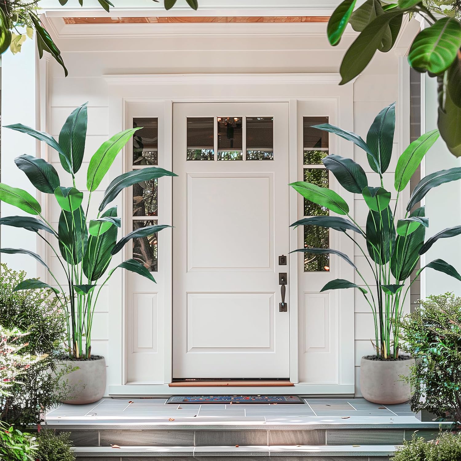 Garvee Set of 2 6FT Artificial Bird of Paradise Plant Fake Palm Tree with 17 Trunks for Indoor Outdoor