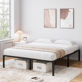 Garvee 16 Inch Queen Bed Frame No Box Spring Needed, Heavy Duty Metal Platform Bed Frame Queen Size for Bedroom Easy Assembly, Noise Free, Black, Queen - Black - 16 Inch