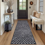 Garvee Washable Runner Rug 2x6 Non Slip Kitchen Rug Dark Grey Soft Low Pile Bathroom Rug - Dark Gray