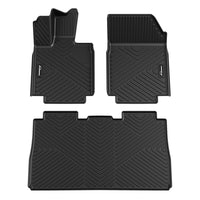 Garvee Floor Mats for Tesla Cybertruck 2023 2024 2025, TPE All Weather Cybertruck Accessories Custom Fit Front 1st & 2nd Row Floor Liner, Black