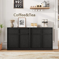 Garvee 31.5" Sideboard Buffet Cabinet with 2 Doors and 2 Drawers for Dining Room, Black