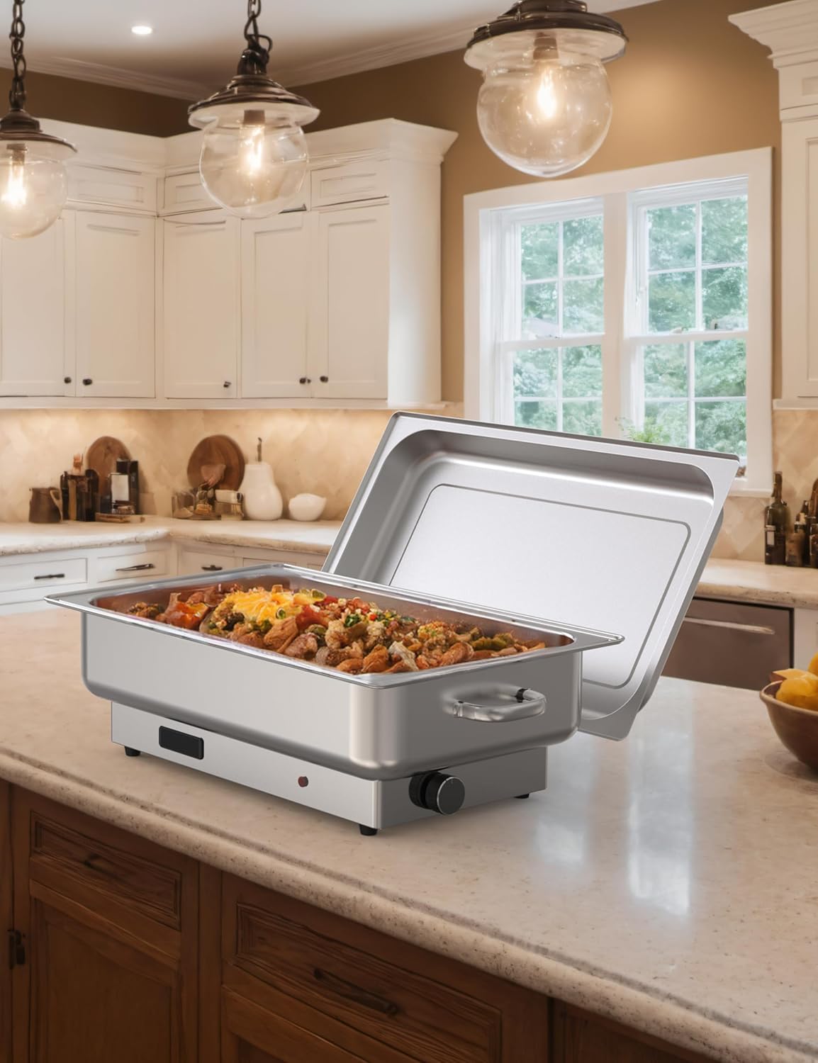 GARVEE 2 PACK Electric Chafing Dish Buffet Set 9 QT Buffet Servers and Warmers Digital Display Temperature Warming Tray Stainless Steel Food Warmer for Parties Weddings Caterings (Copy)