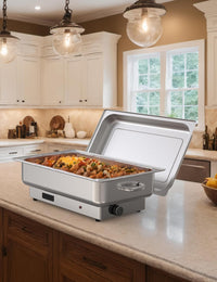 GARVEE 2 PACK Electric Chafing Dish Buffet Set 9 QT Buffet Servers and Warmers Digital Display Temperature Warming Tray Stainless Steel Food Warmer for Parties Weddings Caterings (Copy)