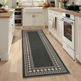 Garvee Jute Runner Rug 2x6 Washable Non-Slip Indoor Outdoor Floor Mats Black - Black