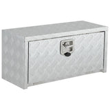 Garvee 30"x 14"x16" Heavy Duty Aluminum Tool Underbody Box Waterproof Truck Storage Organizer Chest for Pick Up Truck Bed RV Trailer, Silver - Sliver