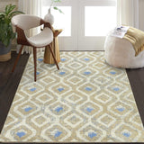 Garvee Large Living Room Area Rug 10x13 Non-Shedding Boho Area Rug Non-Slip Indoor Floor Carpet Contemporary Area Rug Modern Geometric Area Rug for Bedroom Nursery Home Office, Taupe - Gray