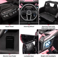 Garvee Ride - P Series: 12V Can-Am Ride-On UTV: Remote Control, Large Seat, Music, LED Lights, Spring Suspension, for Boys & Girls - Pink