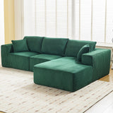 Garvee 108" Modular Sectional Sofa Cloud-Like L-Shaped Couch with Chaise Lounge Convertible Compression Sleeper No Assembly Required Corduroy Fabric for Living Room Bedroom Apartment