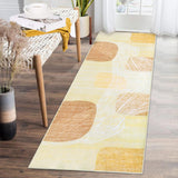 Garvee Modern Washable Rugs 2x6 Runner Rug Abstract Geometric Area Rugs for Bedroom Decor Entryway Rug Soft Throw Rugs with Rubber Backing Artistic Carpet Kitchen Rugs Beige 2'x6' - Beige