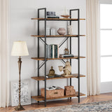 Garvee 5 Tier Bookshelf, 67.9” Tall Bookcase with 5 Open Book Shelves, Vintage Bookshelves and Bookcases, Large Display Shelves for Home Office, Study Room, Living Room-Rustic Brown - Rustic Brown