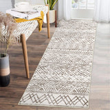 Garvee Boho Runner Rug 2x6, Boho Modern Rug Geometric Hallway Rug Washable Rugs Runner Indoor Non-Slip Kitchen Runner Rug Distressed Rubber Backing Runners Carpet for Entryway Bedroom - Brown