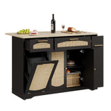 Garvee Rolling Kitchen Island Cart with Drop Leaf, Portable, Multi-Functional Kitchen Storage, Compact Size, Neutral Color