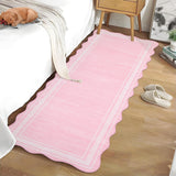 Garvee Washable 2x6 Runner Rug Scalloped Non-Slip Pink for Entryway Kitchen Bathroom High-Traffic Areas - Pink