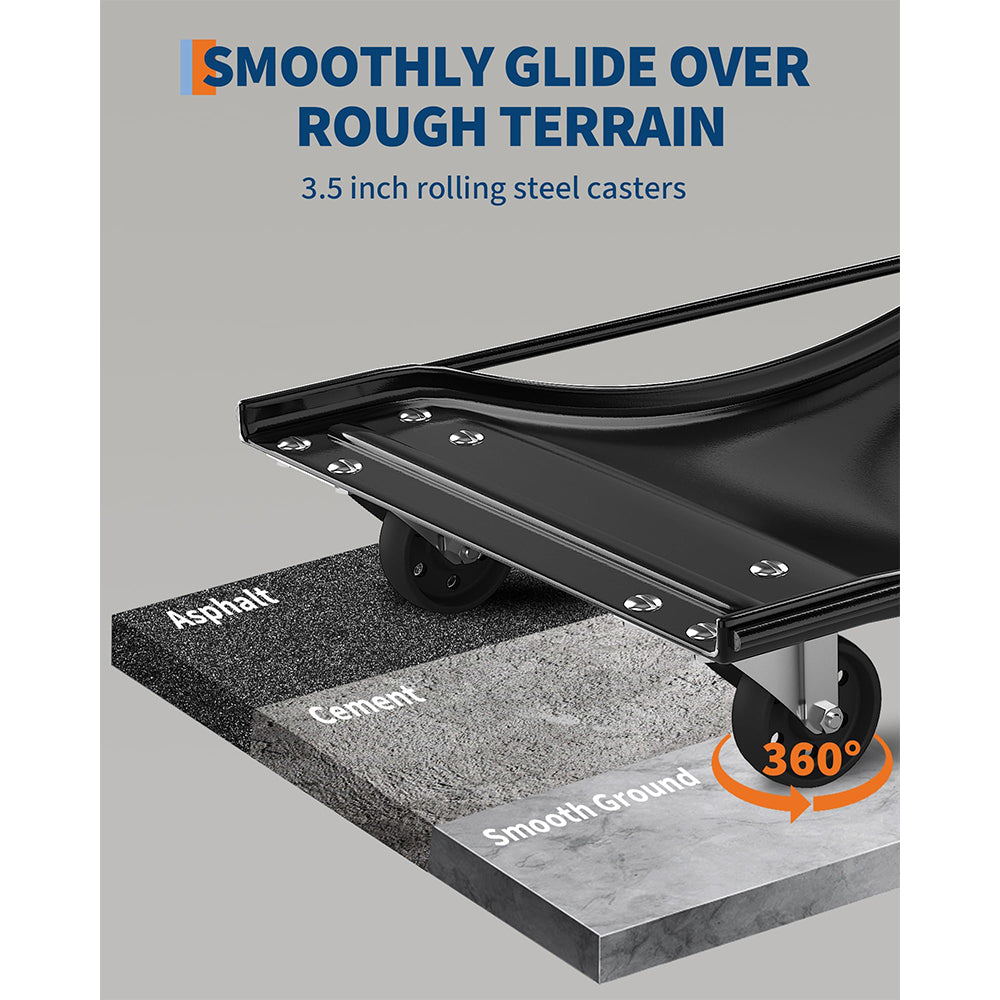 Garvee Car Dolly Set of 4, Heavy Duty Wheel Dollies 10,000 lbs Capacity, 23.8"x14.4", for Moving Cars & Trucks, Black