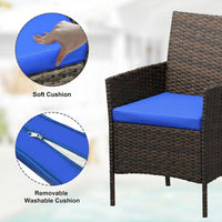 Garvee Patio Porch Furniture Sets 3 Pieces PE Rattan Wicker Chairs with Table Outdoor Garden Furniture Sets