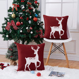 Garvee Christmas Decorations Christmas Pillow Covers 18x18 Inch Set of 2 Winter Holiday Farmhouse Pillow Covers for Couch Deer Xmas Pillow Case Throw Cushion Case for Sofa Home Decor, Red - Red